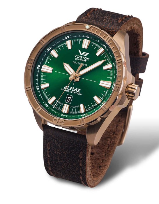 Vostok Europe - Almaz Bronze Automatic Leather Strap NH35A/320O265 - LIMITED EDITION - Mænd - 2011-nu