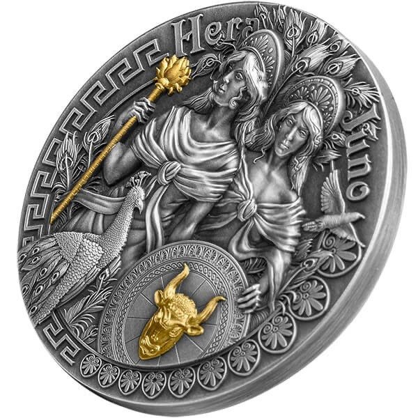 Niue. 5 Dollars 2022 Hera and Juno - Antique Finish, 2 Oz (.999)  (Ingen mindstepris)