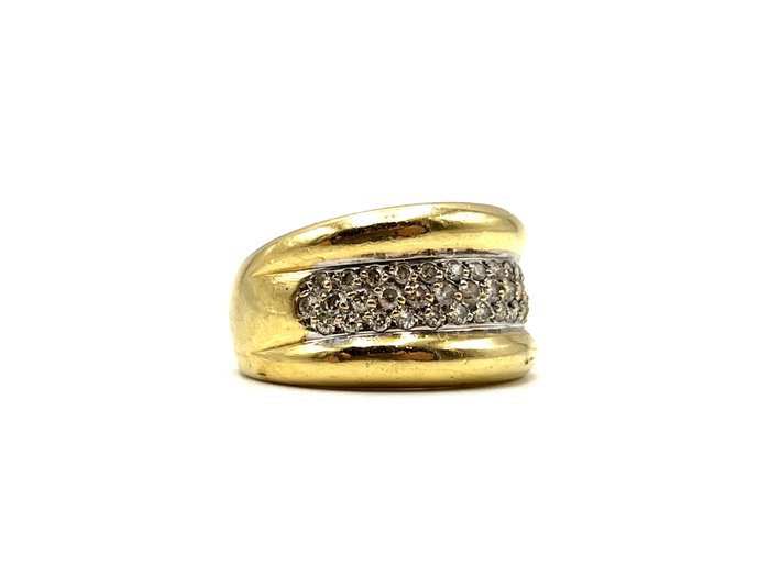 Ring - 18 kraat Gulguld -  0.37ct. tw. Diamant (Natur)