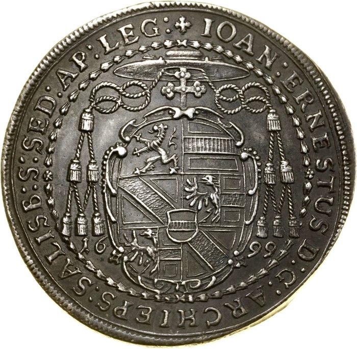 Østrig. Johann Ernst Reichsgraf von Thun (1667-1709). 1/2 Thaler (taler) 1699 Salzburg