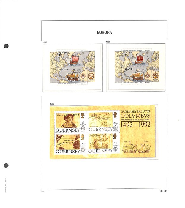 Europa CEPT 1992/2003 - Samling af mynteark og frimærker ** i et DAVO-album + etui - Se de 66 billeder