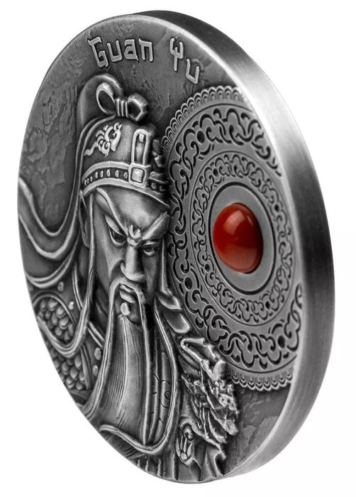 Niue. 5 Dollars 2021 Guan Yu - Antique Finish, 2 Oz (.999)