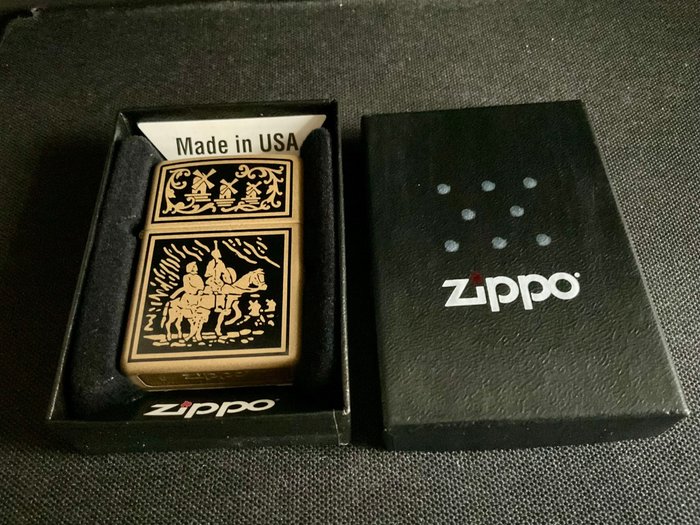 Zippo - La Mancha-Don Quijote-Toledo - Lommelighter - Bronze (forgyldt og sølvbelagt/patineret/koldtmalet)