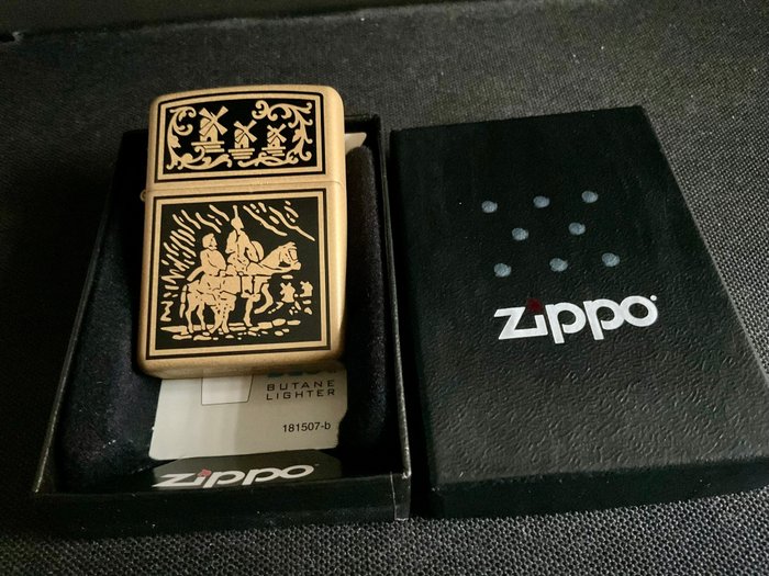 Zippo - La Mancha-Don Quijote-Toledo - Lommelighter - Bronze (forgyldt og sølvbelagt/patineret/koldtmalet)