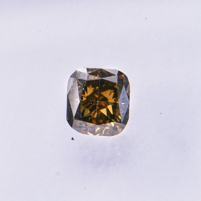 Ingen mindstepris - 1 pcs Diamant  (Naturfarvet)  - 0.31 ct - Pude - Fancy dark Brun, Grønlig Gul - SI1 - International Gemological Institute (IGI)