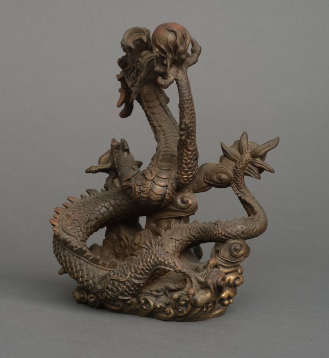 Dragon okimono - Patineret bronze - Japan - Shōwa-periode (1926-1989)