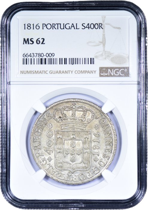 Portugal D João Príncipe Regente (1799-1816) Cruzado Novo (480 Reis) Cruzado - 1816 - NGC - MS 62