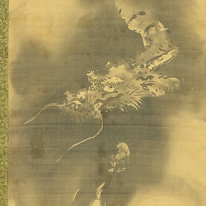 Dragon in Clouds with Box - Attributed to Kano Tan'yū 狩野探幽 (1602-1674) - Japan - Tidlige Edo-periode  (Ingen mindstepris)