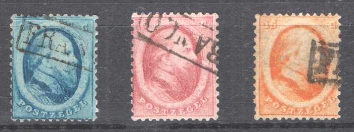 Holland 1852/1868 - Kong Willem III - 1. til 3. udgave - med halvcirkelformet stempel Groningen - NVPH 1/12