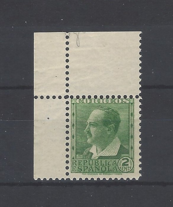 Spanien 1938 - Farvefejl 2 Cts. Karakterer - Edifil Esp. nº 662cc