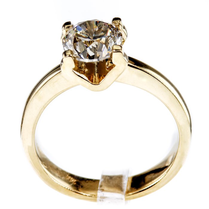 Ingen mindstepris - Forlovelsesring - 14 karat Gulguld -  1.56ct. tw. Diamant (Naturfarvet)