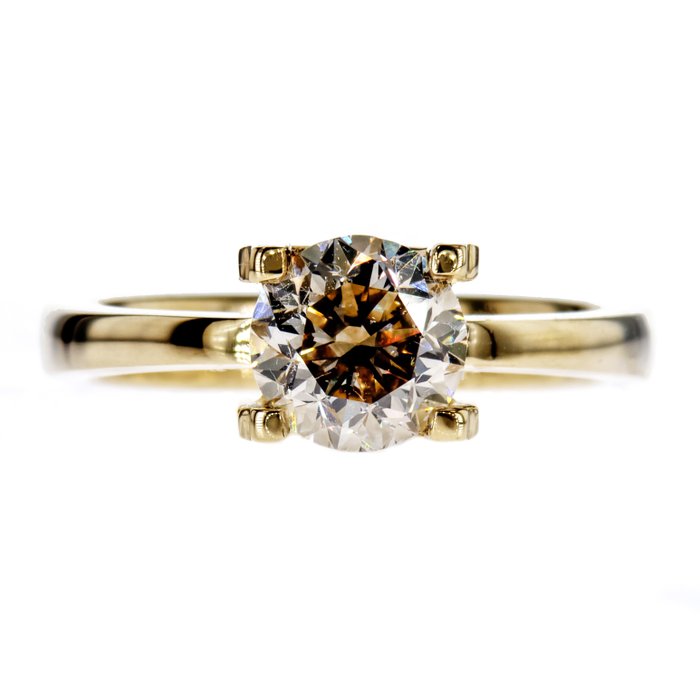 Ingen mindstepris - Forlovelsesring - 14 karat Gulguld -  1.56ct. tw. Diamant (Naturfarvet)