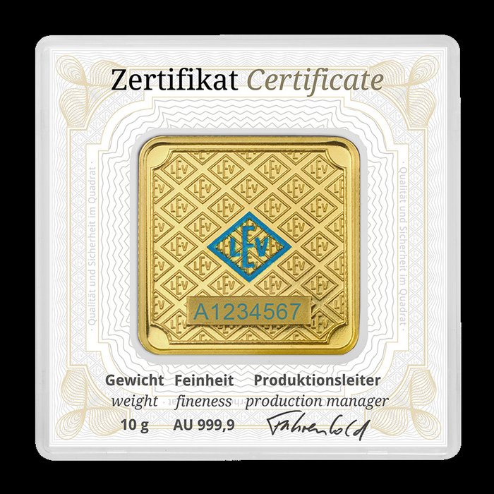 10 gram - Guld 999 - Geiger Edelmetalle, Germany - Forseglet