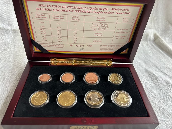 Belgien Proof set / 2 Euro 2010/2015 (3 items) Proof  (Ingen mindstepris)