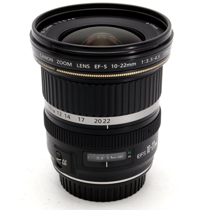 Canon EF-S 10-22mm f/3.4-4.5 USM zoomlens met JJC EW-83E zonnekap voor Canon EOS EF-S Zoomobjektiv