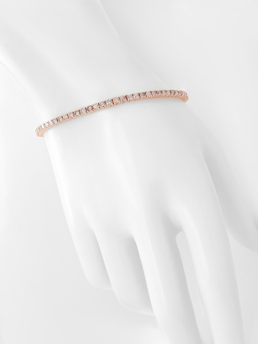 Armbånd - 14 karat Rosaguld -  3.74ct. tw. Lyserød Diamant (Naturfarvet)