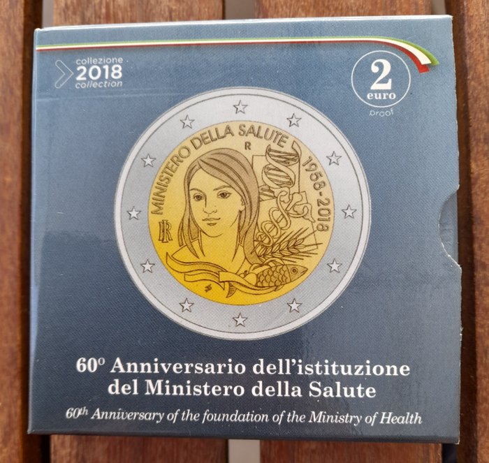 Italien 2 Euro 2018 "Ministero della Salute" Proof