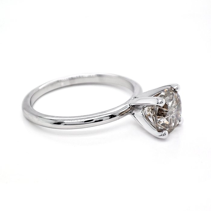 Ingen mindstepris - Ring - 14 karat Hvidguld -  1.56ct. tw. Grå Diamant (Naturfarvet)