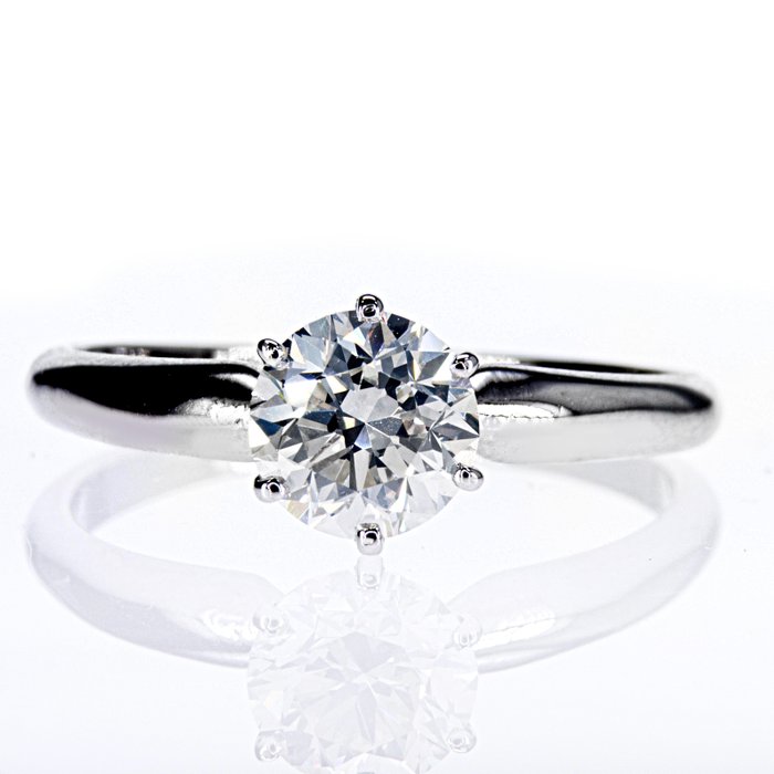 Ingen mindstepris - Forlovelsesring - 14 karat Hvidguld -  1.02ct. tw. Diamant (Natur)