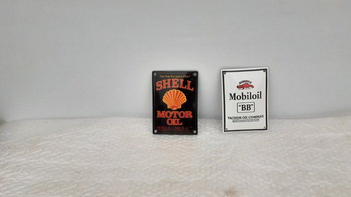 Shell mobiloil - Reklameplakat (2) - Emalje