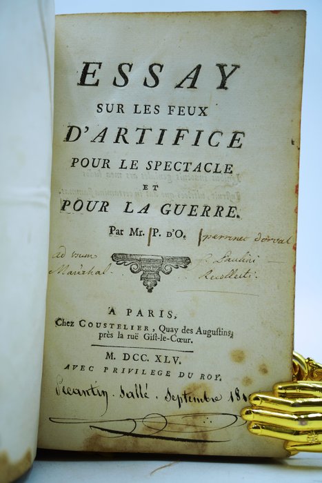 Jean-Charles Perrinet d'Orval - Essay sur les feux d'artifice pour le spectacle et pour la guerre - 1745