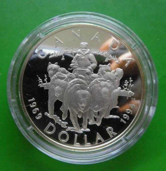 Canada. 1 Dollar 1994 - Hundeschlitten - 25,17g  (Ingen mindstepris)