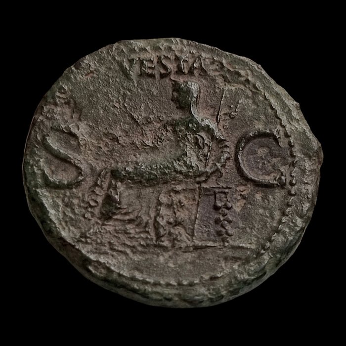 Romarriket. Caligula (AD 37-41). As Roma - VESTA