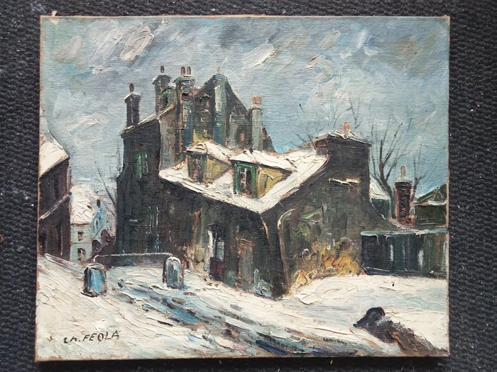 Charles Feola (1917-1994) - Winters Stadsgezicht