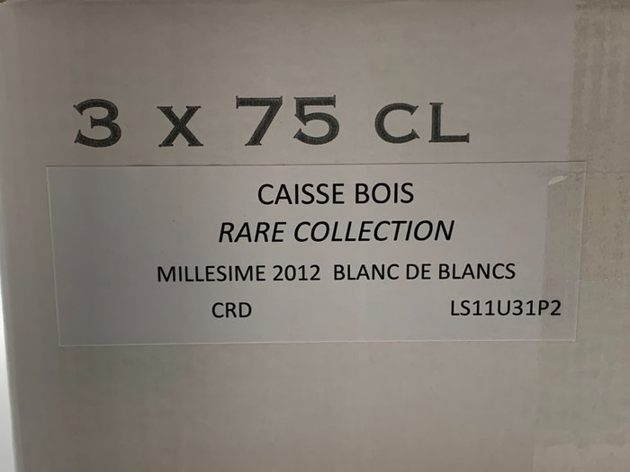 2012 Barons de Rothschild, Rare Collection "Limited Edition - Champagne Blanc de Blancs - 3 Flasker (0,75 L)