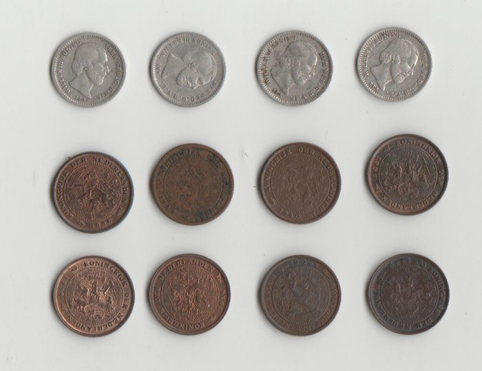 Holland. 1/2, 5 Cents 1850/1940 (12 stuks)  (Ingen mindstepris)