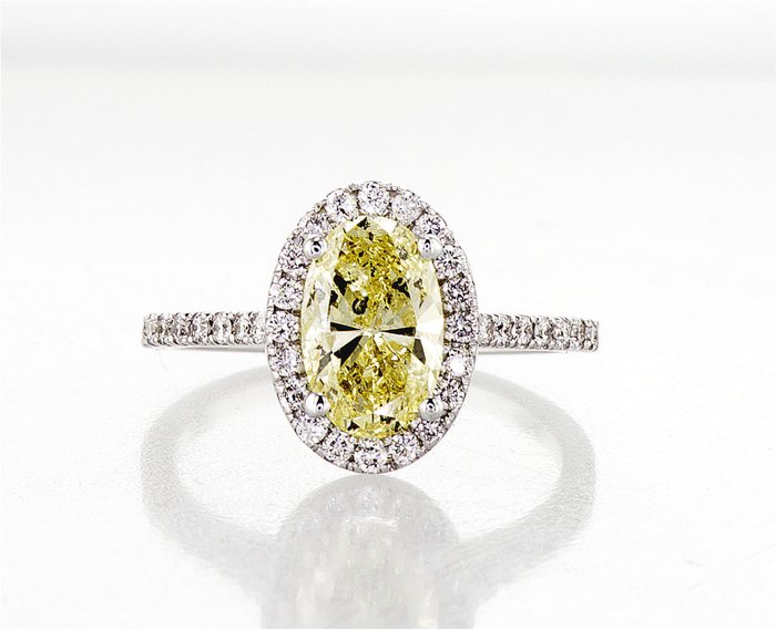 Cocktailring - 14 karat Hvidguld -  192ct tw Diamant (Natur) - r103