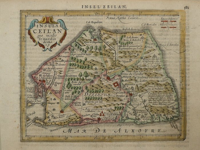 Asien - Sri Lanka / Ceylon; P. Kaerius / Johannes Cloppenburg - Insula Ceilan - 1621-1650