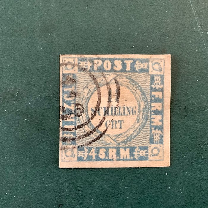 Slesvig-Holsten 1852 - Knappe type II stempel - stemplet Engel BPP - Michel 5 II