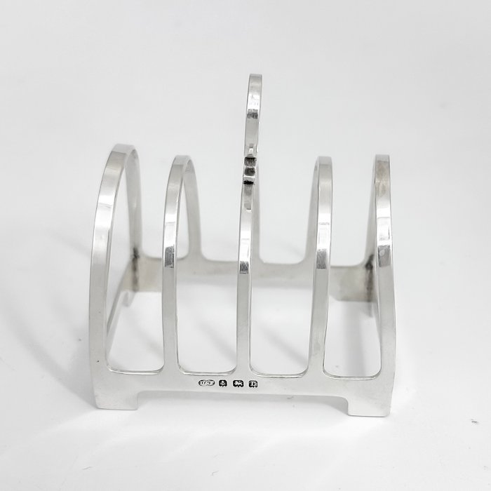 Deakin  Francis - Art Deco sterling silver bachelor's 5-bar toast rack with 4 slots - Brevholder - .925 sølv