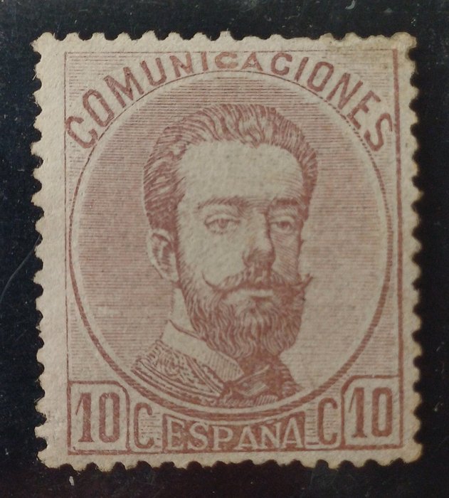 Spanien 1872 - Amadeo af Savoyen 10 cents lilla - Edifil 120