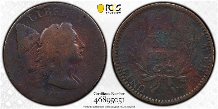 Förenta staterna. A Collection of 3x PCGS Certified Rare EarlyUSA Large Cents 1794, 1798, 1852