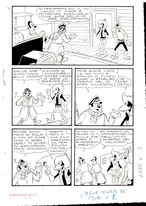 Colantuoni, Tiberio - 15 Original page - Cucciolo #22 - Lo Sceriffo Fox - "La penna del Sakem" - Complete Original Story - 1959