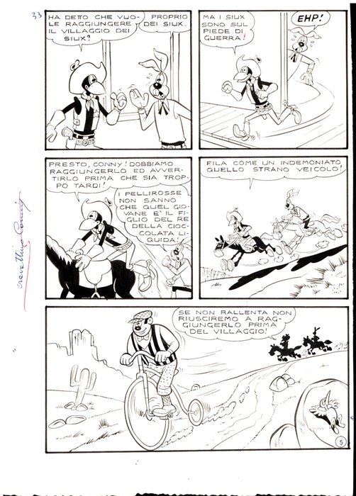 Colantuoni, Tiberio - 15 Original page - Cucciolo #22 - Lo Sceriffo Fox - "La penna del Sakem" - Complete Original Story - 1959