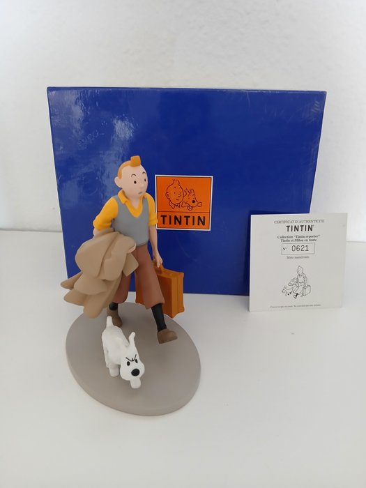 Statuette, Moulinsart 45992 - Tintin et Milou en route - 14 cm - Harpiks - 2006