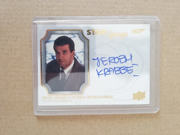 James Bond 007: The Living Daylights, Jeroen Krabbe handsigned collector's card