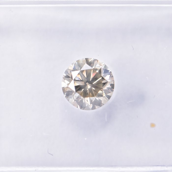 Ingen mindstepris - 1 pcs Diamant  (Naturfarvet)  - 0.52 ct - Rund - Fancy Grå, Grønlig Gul - SI2 - International Gemological Institute (IGI)