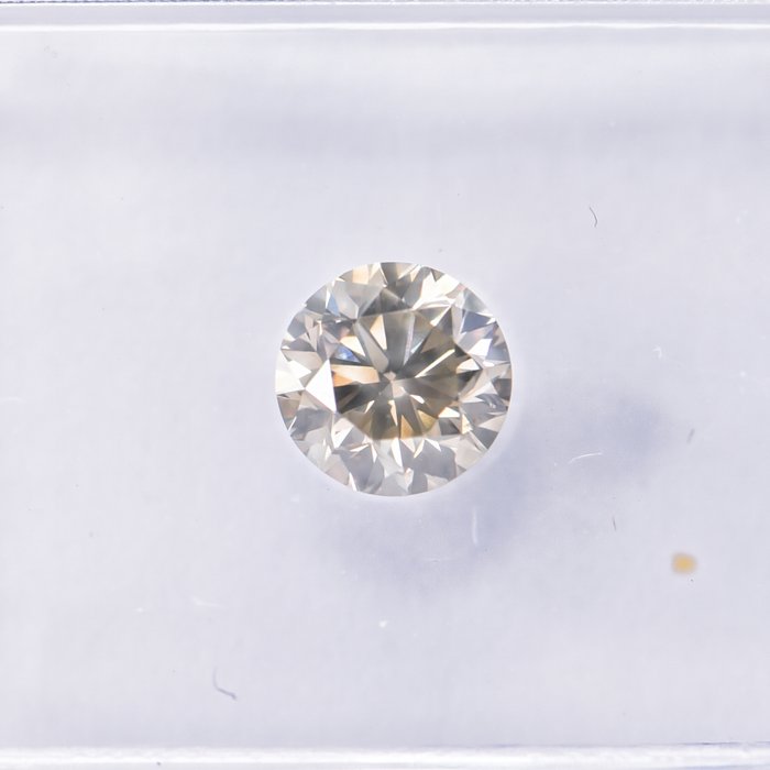 Ingen mindstepris - 1 pcs Diamant  (Naturfarvet)  - 0.52 ct - Rund - Fancy Grå, Grønlig Gul - SI2 - International Gemological Institute (IGI)