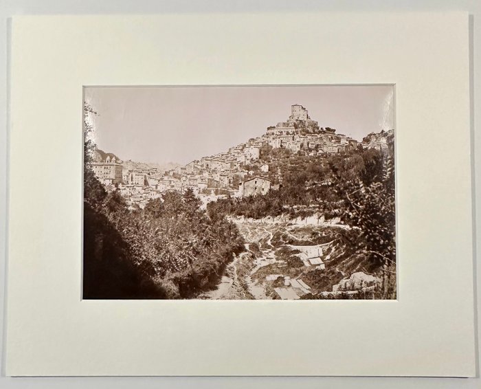 Roman School of Photography of mid-19th Century - Panorama of Subiaco, Province of Rome - ca. 1860s