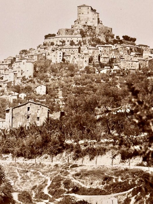 Roman School of Photography of mid-19th Century - Panorama of Subiaco, Province of Rome - ca. 1860s