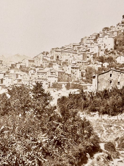 Roman School of Photography of mid-19th Century - Panorama of Subiaco, Province of Rome - ca. 1860s