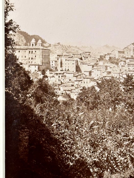 Roman School of Photography of mid-19th Century - Panorama of Subiaco, Province of Rome - ca. 1860s