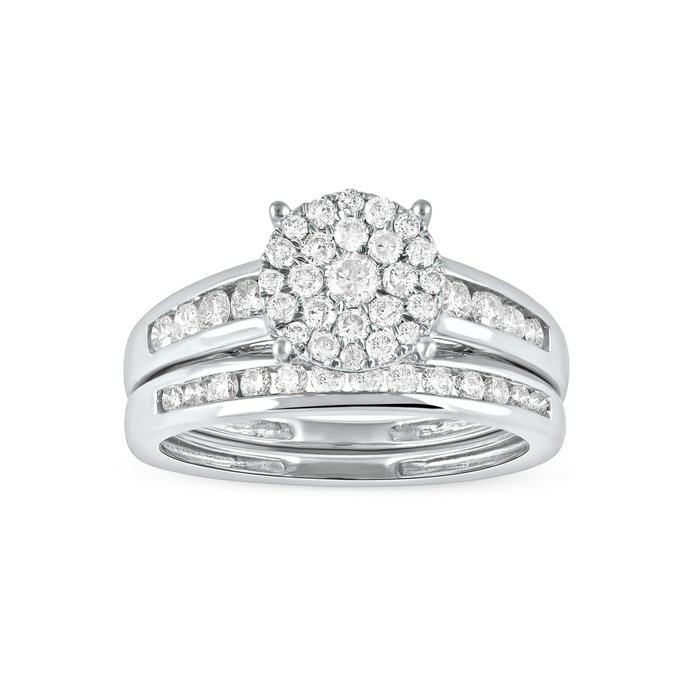 Ring - 14 karat Hvidguld -  0.75ct. tw. Diamant (Natur) - Diamant - Diamant glorie