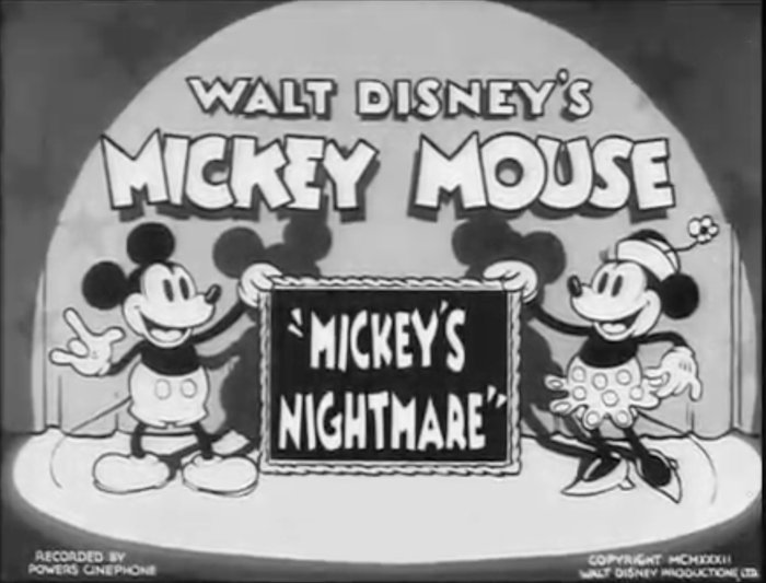 "Mickey's Nightmare" Walt Disney Studios of 1932 - Original animationstegning + CERTIFIKAT - Mickey Mouse