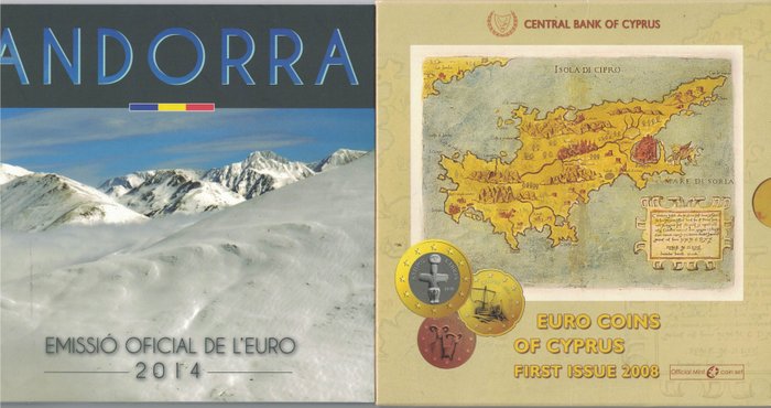 Andorra, Cypern. Year Set (FDC) 2008/2014 (2 sets)  (Ingen mindstepris)