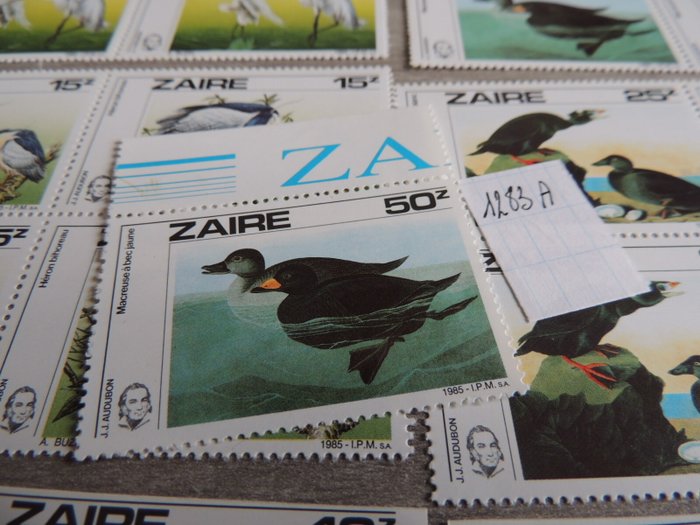 Zaire 1985 - Cob bird serie # 1282/85 + ND  uudgivet